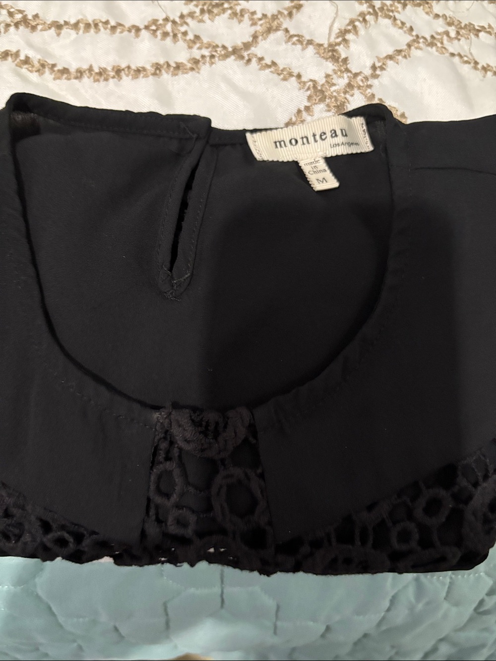 Monteau Black Sleeveless Lace-Trim Camisole - Picture 3 of 3